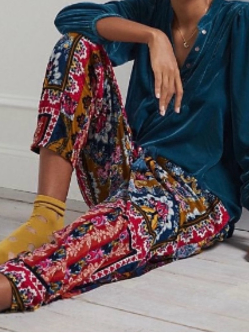 New Anthropologie Zadie Velvet Sleep Lounge Pants - Picture 3 of 12